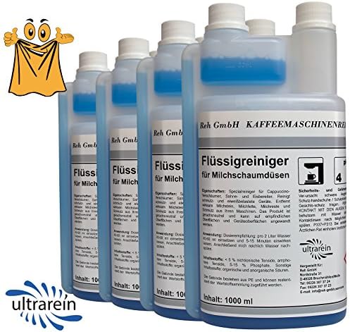 4x 1L Liquid Cleaner for Milk Nozzles – Whipped Cream Dispenser or Ice Cream Machine