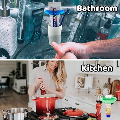 LOKiVE Toothpaste Tube Squeezer Dispenser, 9 Pcs Plastic Tube Squeezer Holder Toothpaste Clips for Saving Toothpaste Facial Cleanser Creams Paint