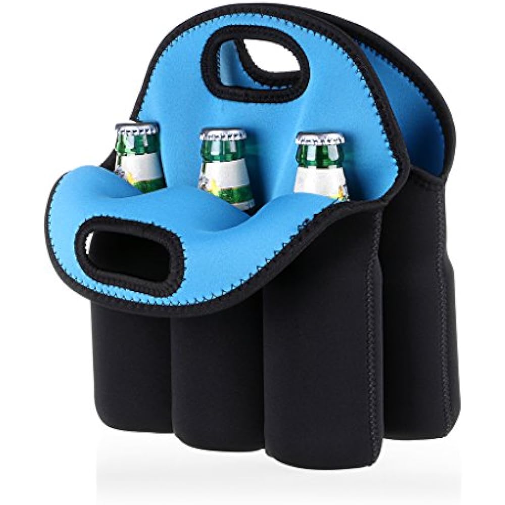 Hipiwe 6 Pack Bottle Can Carrier Tote Insulated Neoprene Baby Cooler