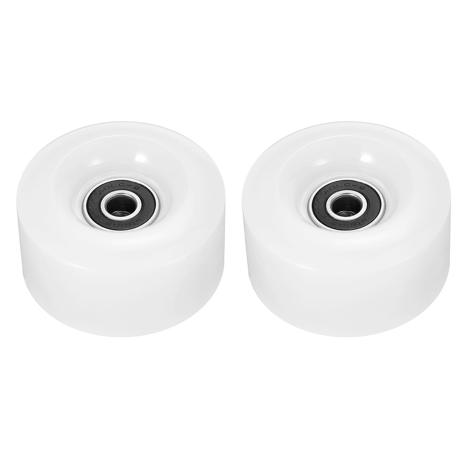 M METERXITY 2 Pack Roller Skate Wheels - Quad Skate Accessories with Bearings, Durable Wear-Resistant PU Wheels, Apply to Skating (32 x 58mm, White)