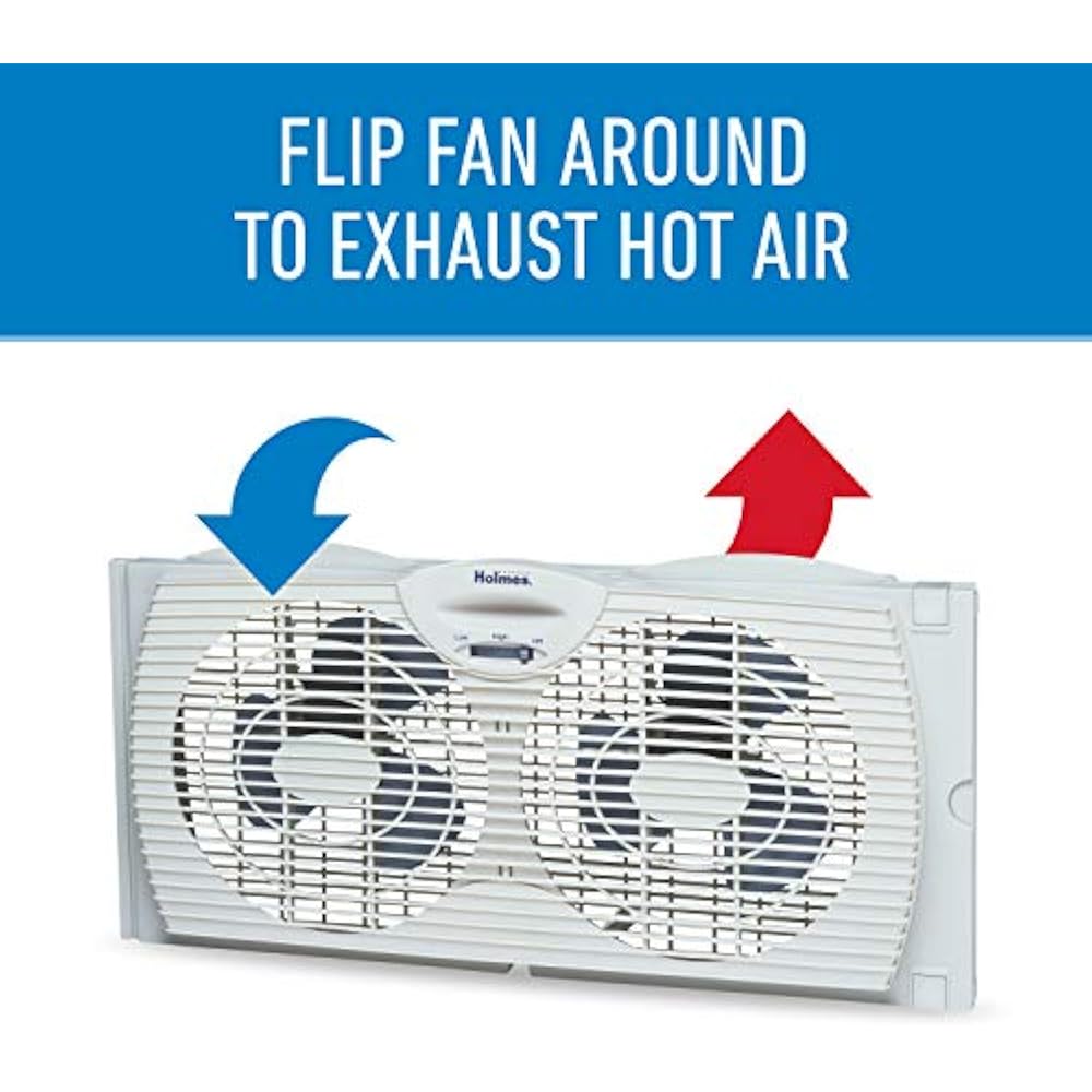 Window Fan Fans With Twin 6Inch Reversible Airflow Blades, White Home