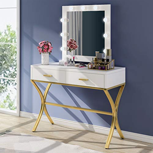 Tribesigns Vanity Table with Lighted Mirror, Makeup Vanity Dressing