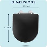 Croydex Iseo D Shape Soft Close Toilet Seat Black Antibacterial Wood Quick view 8