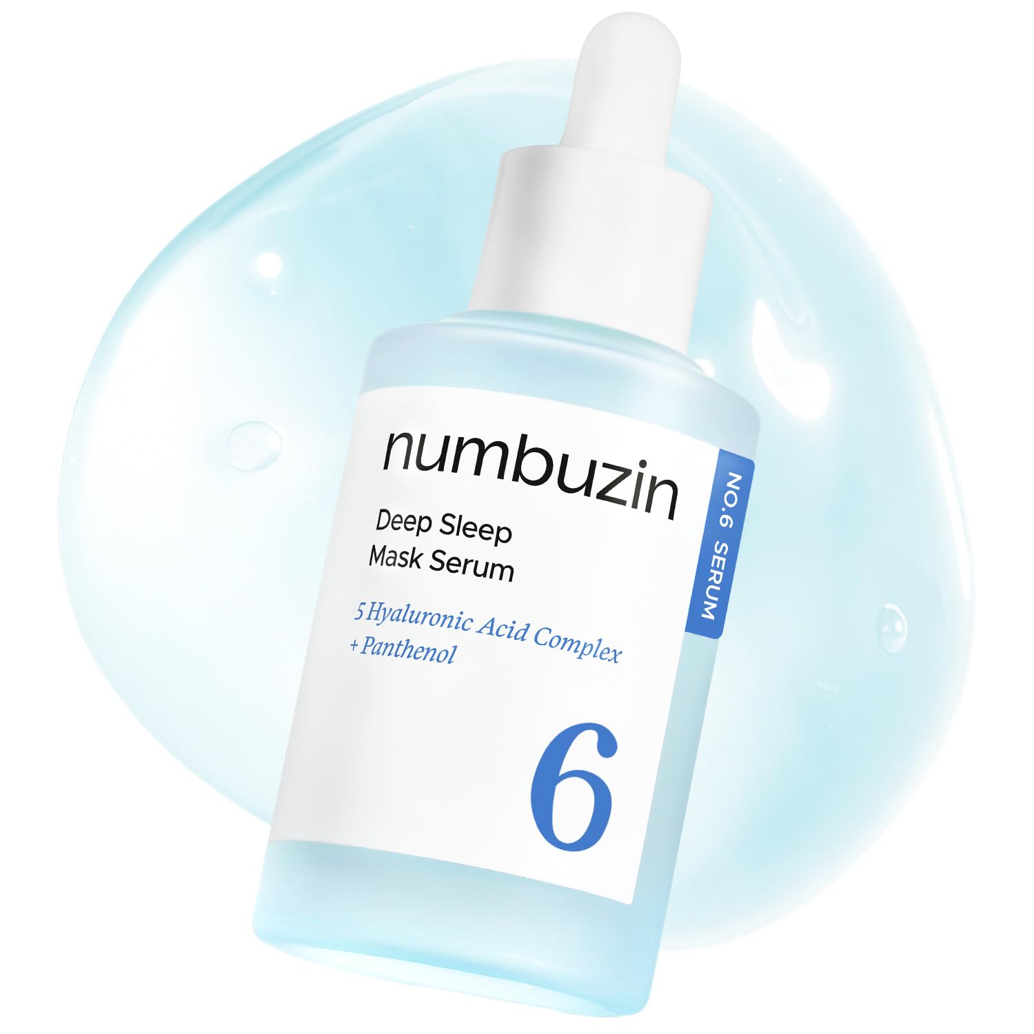 numbuzin No.6 Serum | Deep Sleep Mask Serum | Iceland Glacier Water for Instant and Long-lasting Hydration with Hyaluronic Acid & Niacinamide | Korean Skincare for Dry Skin | 50 ml