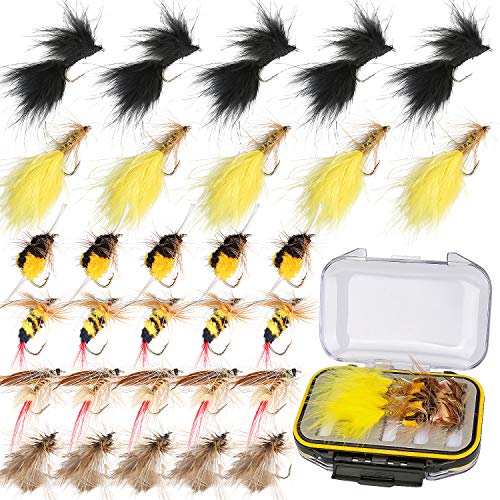 Ertisa Truite Pêche à La Mouche Mouches Leurres, Lot De 30 Insecte Voler Appâts De Pêche Lure Leurres, Saumon, Truite, Truite Arc-en-ciel, Ensemble De Leurres De Pêche à La Mouche