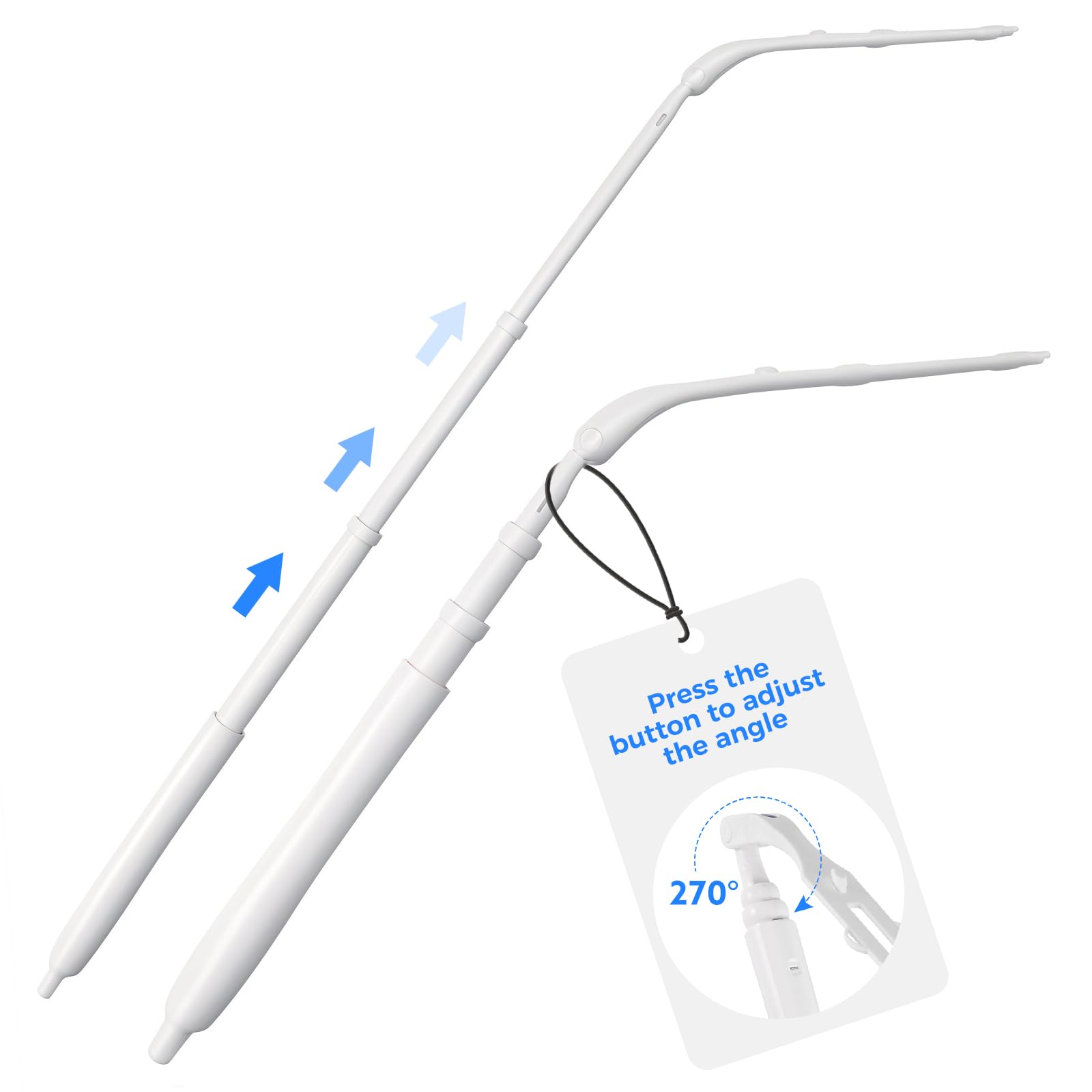 Photo 1 of 2 Replacement Handles Compatible with Swiffer Duster Refill, Long Extended Handle with Multi Surface 270 Degree Rotation, Removal Duty Duster Handles with Telescopic Extended Pole for Home Cleaning