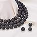NBEADS 8mm Natural Black Lava Beads, Gemstone Round Chakra Beads, Diffuser Essential Oils Yoga Volcanic Rock Beads Loose Beads for Jewelry Making, About 150-160 Pcs