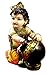 Amazing India Hand Carved Baby Krishna Resin Idol Sculpture Statue 6.5 Inches Multicolor with Krishna Pendant Free