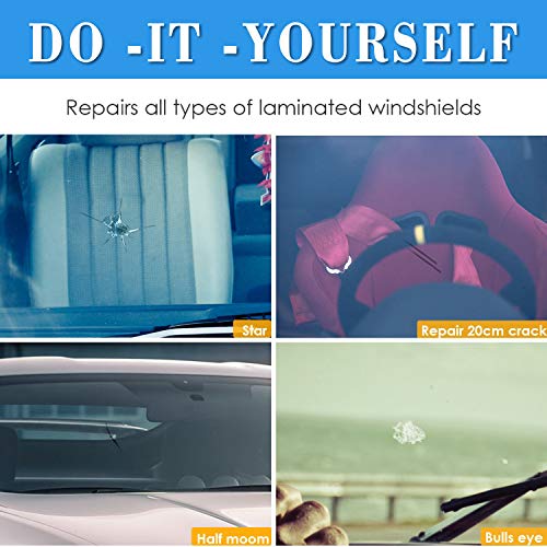 【New Version】 Windshield Repair Kit,Newest Generation Car Windshield Repair Tools with Windshield Repair Resin for Auto Glass Windshield Crack Chip Scratch, Chips, Cracks, Bulll's-Eyes and Stars