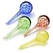 Plant Watering Globes, Automatic Watering Aqua Globe Mini Decorative Hand-Blown Glass Small Plant Bulbs - 4pc Deluxe Set