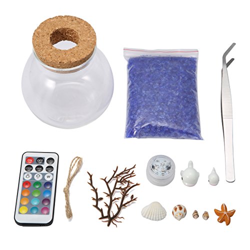 Jeteven Microlandschaft DIY LED Glass Bottle Light Night Light with Remote Control 4 Modes Home Room Party Christmas Decor