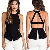 Sunward(TM) Summer Casual Tank Tops Vest for Women (Large, Black)