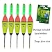 QualyQualy 5Pcs 20g Lighted Fishing Bobbers EVA Foam Fishing Floats and Bobbers + 10Pcs Fishing Glow Sticks, Night Fishing Light Up Bobbers 20g