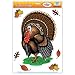 Holiday Designs Thanksgiving Window Cling Decorations - 4 Large Sheet Sets Featuring Turkeys, Pilgrims, Leaves, Pumpkins, Cornucopia and Other Fall Themes