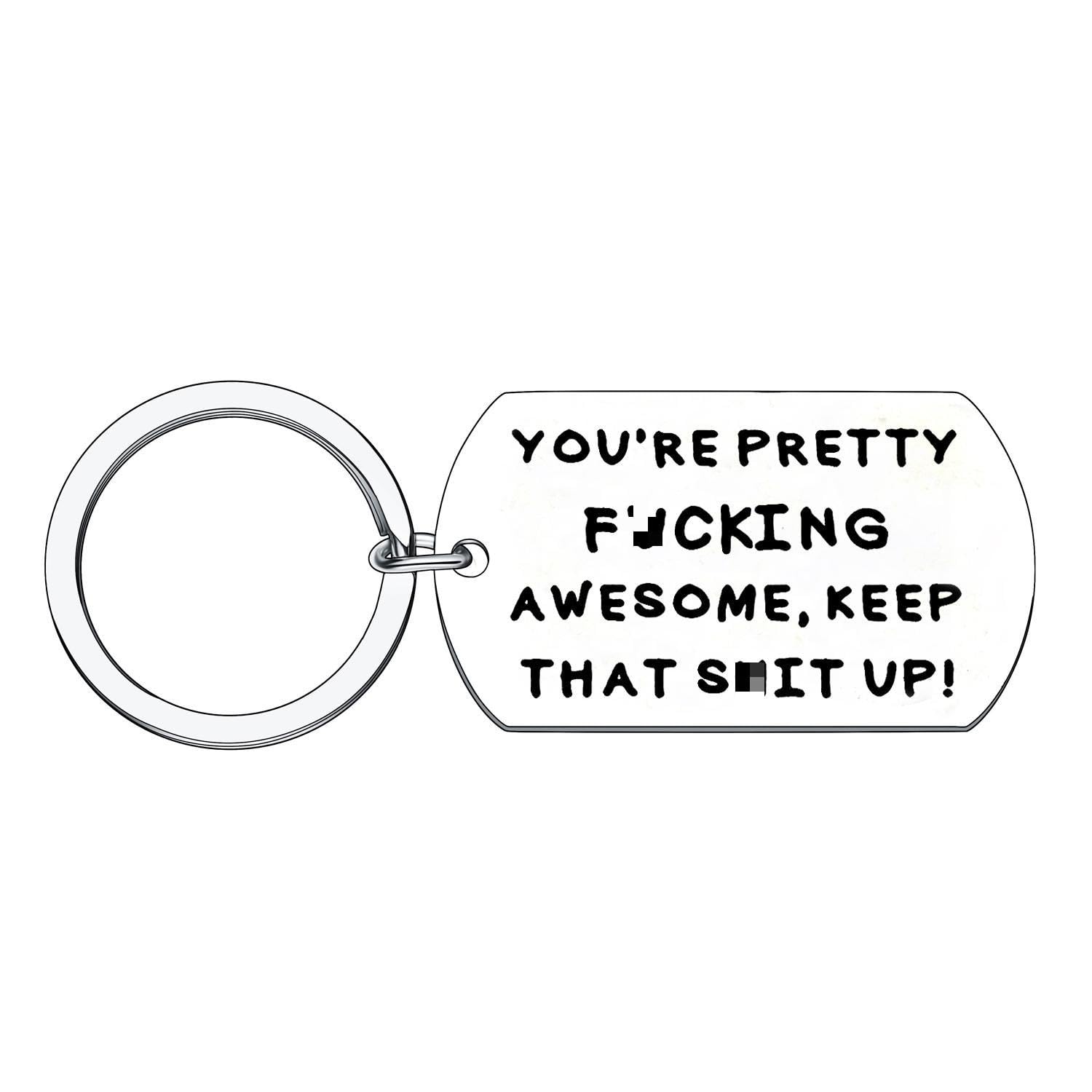 BESPMOSP Inspirational Key Rings Funny Men Best Friends Coworker Keychain You are Awesome Keychain Inspirational Keyring Graduation Birthday Gift for Colleague Boss Men Women Friends (Style4)