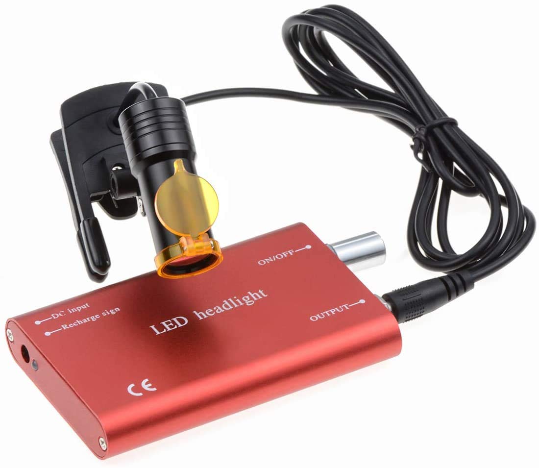 Mike-Dental Surgical Headlamps 5W Adjustable Clip Type LED Head Light Suitable for All Medical Loupes 007 (Black)