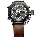 Affute Amry Military Sports Men's Watches PU Leather Strap Ditail Led Wrist Watch