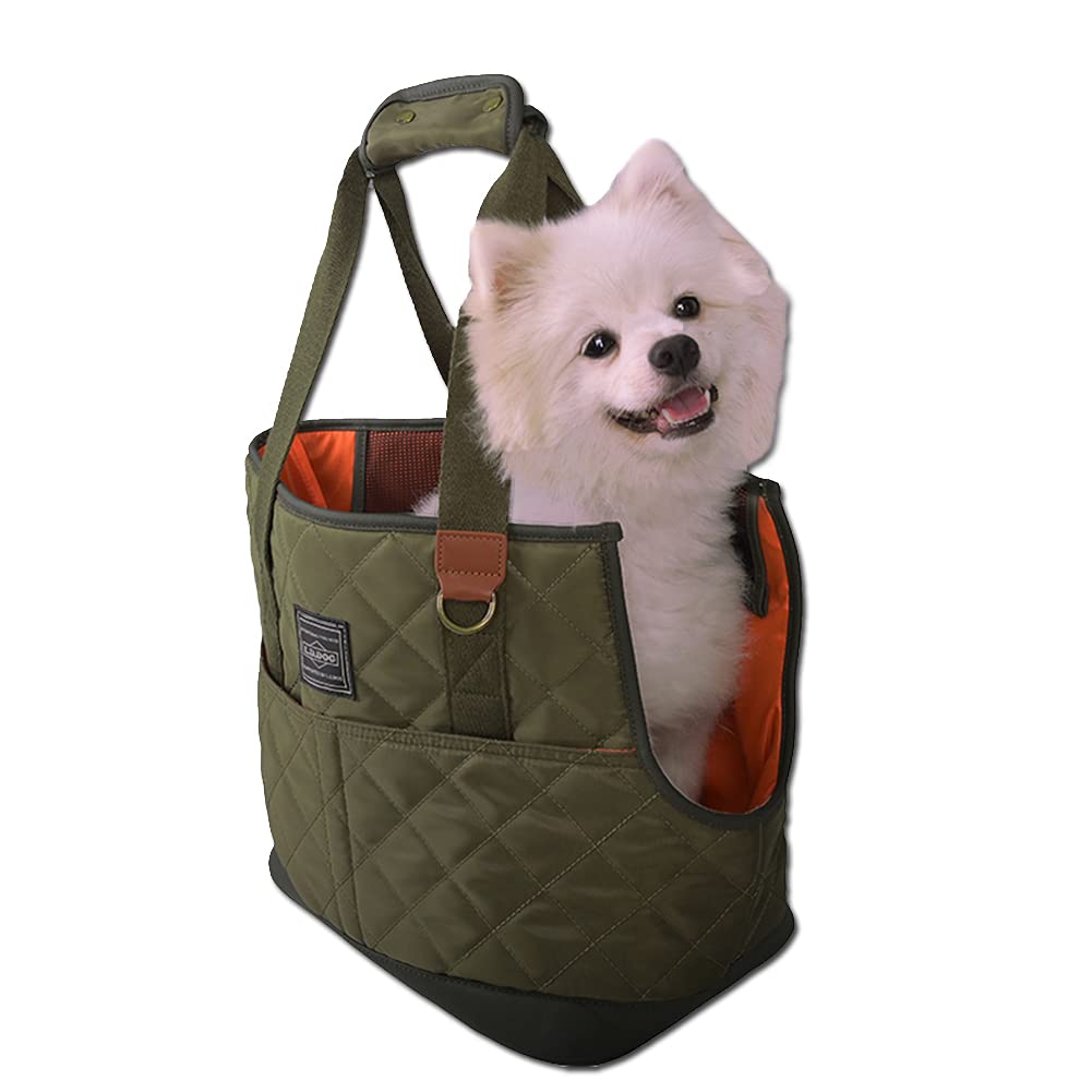 Pet Carrier Handbag Head Out, Quilted Small Pet Sling Shoulder Bag with Soft Sides Hands Free Puppy Carrier for Daily Use, Outdoor