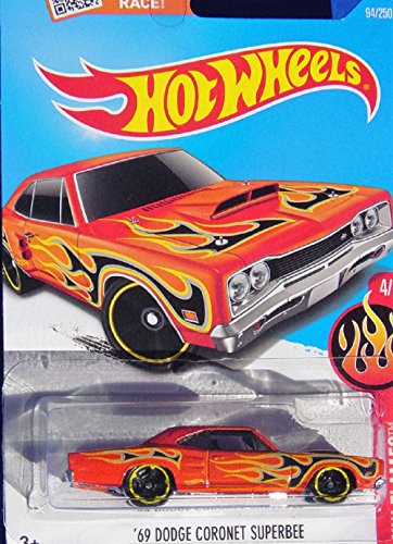 Hot Wheels, 2016 HW Flames, '69 Dodge Coronet Superbee [Orange] #94/250