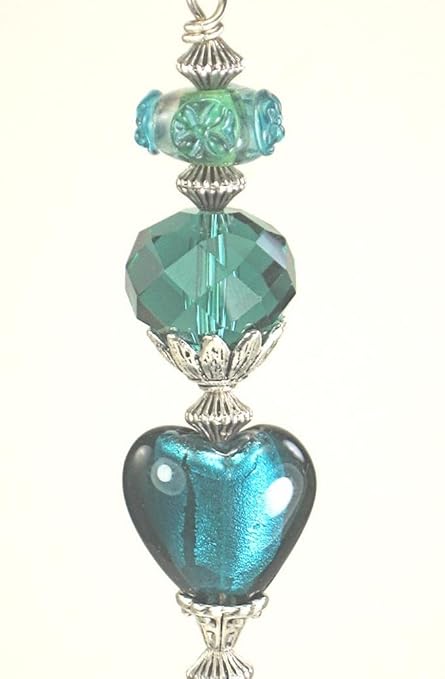 Cobalt Blue Big Heart Glass Ceiling Fan Pull Chain Amazon Co Uk