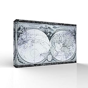 Canvas Wall Art World Maps Pictures Home Wall Decorations for Bedroom Living Room Paintings Canvas Prints Framed - 12x18 inches