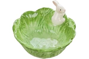 WAIT FLY Cute Cartoon Cabbage with Rabbit Shaped Ceramic Bowls Rice Bowls/ Salad Bowls/ Soup Bowls/ Saucer