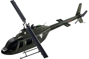 Carmanon Ultra-high Simulated RC Helicopter - 27:1 Scale Model Collectable Remote Control Helicopter with Auto-Hover for Adults, Beginners, Bell OH-58