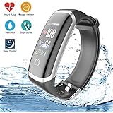 AIBODINI Fitness Tracker, Activity Tracker with Heart Rate Tracking Sleep Monitor Pedometer Smart Bracelet Bluetooth IP67 Waterproof Color Screen for Adult Kids iOS Android Phone