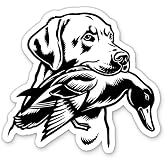 Duck Hunting Dog Sticker - Lab Dog Hunter Vinyl Decal - 3 in | For Water Bottle, Phone, Laptop, Car, Waterproof for Indoor or Outdoor Use