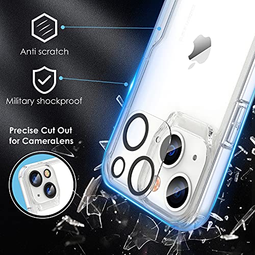 ORETECH Transparent Case for iPhone 13, with [2 x Tempered Glass and 1 x Camera Screen Protector] Soft TPU Silicone Bumper Case Anti-Shock, Anti-Scratch Case for iPhone 13, Clear