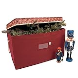 Multi-Use Christmas Storage Box with classic snowflake lid- Holds holiday greenery, ornaments, villages, nutcrackers and more-Durable cardboard core for stability