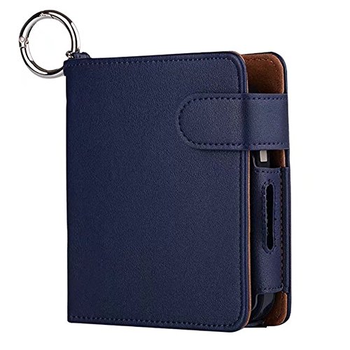 iQOS Pouch Bag iQOS Wallet Case Electronic Cigarette PU Leather Carrying Case Box with Card Holder Tobacco Cigarette Protective Holder Cigar Cover (Blue)