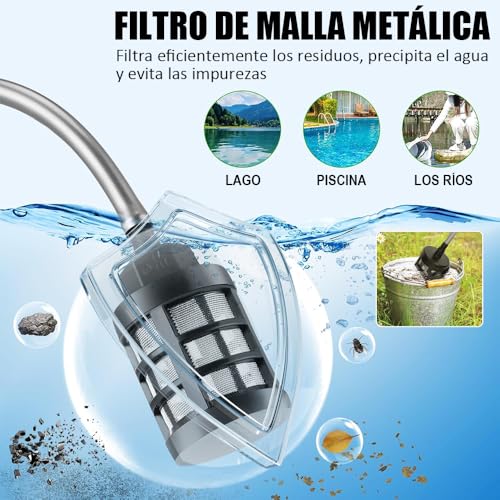 KEPOUREOMQ Pistola de Lavado de Alta Presión, 6 en 1 Hidrolavadora Inalambrica Eléctrica Portátil de 800PSI, 550W, con 2 * 15000mAh Baterías, 5m Manguera y Jarra de Espuma, Negro