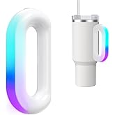 7 Modes LED Light-Up Tumbler Handle for Stanley Cup 40oz/30oz, Tumbler Handle with Pickup Music Rhythm Lights Use for Outdoor Party & Home, Birthday Christmas Valentine's Stanley Gift (H10 White)