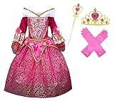 Princess Aurora Deluxe Pink Party Dress Costume (7-8)