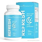 Human Elements Refresh Natural Sleep Aid Supplement for Insomnia and Anxiety Support, with Valerian Root, Ashwagandha and Melatonin, 60 Vegan Capsules