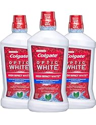 Colgate Optic White Teeth Whitening Mouthwash, ICY Fresh Mint, 3 Pk, 32 oz