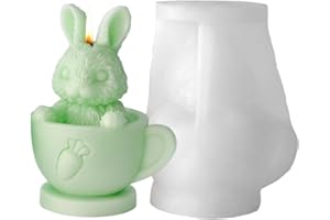 Silicone Bunny Mold | Funny Reusable Easy Release - Animal Candle Making Molds Silicone - for Plaster Candle Soap Making Home