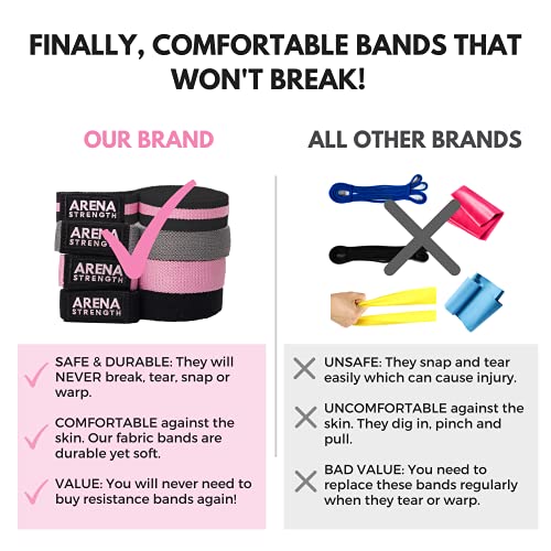 Arena Strength Long Fabric Full Body Resistance Bands Set of 4 and Pull