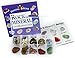Rock and Mineral Collection 10 piece Mix #1, in Special Box with 27 page Rock Identification Book and Educational ID card, includes Shark Teeth, cut Geode, Red Tiger Eye and more!