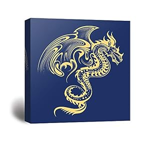 Wall26-Canvas Wall Art-Dragon Wings-Giclee Painting Wall Bedroom Living House Decoration Home Art - 12x12 inches