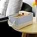 TheWarmHome Decorative Basket Rectangular Fabric Storage Bin Organizer Basket with Handles for Clothes Storage (Blue Stripe, Small - 1 Pack,11.8L*7.9W*5.2H Inches)