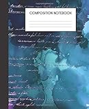 Composition Notebook: Vintage Mermaid Letters Faux Ombre Glitter Glam College Ruled Notebook Lined School Journal