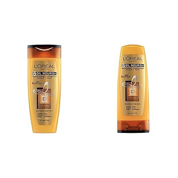 L'Oreal Paris 6 Oil Nourish Shampoo Scalp and Hair , 175ml + L'Oreal Paris Lp Hex 6 Oil Conditioner, 175ml