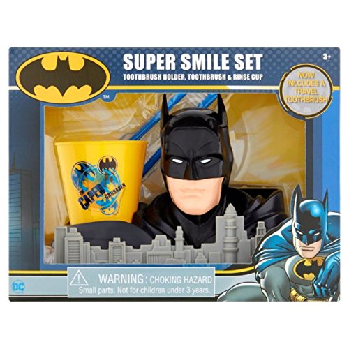 Batman Super Smile Set - Toothbrush Holder, Toothbrush & Rinse Cup