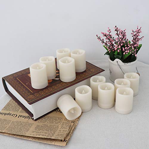 Eldnacele Flameless Votive Candles with Timer, Bulk Indoor/Outdoor