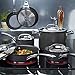 Infinite Circulon Hard Anodized Nonstick Cookware Set, 10-Piece, Black