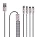 AnnToo 3.3 FT 4 in 1 Multi USB Charging Cables Nylon Braided for Mobile Devices Charging - Grey