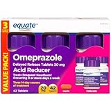 Equate Omeprazole Delayed Release Tablet 20Mg Acid Reducer New Value Pack Size 84 Count