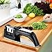 Knife Sharpener, Professional Kitchen Knife Sharpener, 2-Stage Steel Diamond Coated Sharpening Wheel System, Non-slip Steel Base Chef Choice Knife Sharpening Kit, Easy to Use and Safe (Black)